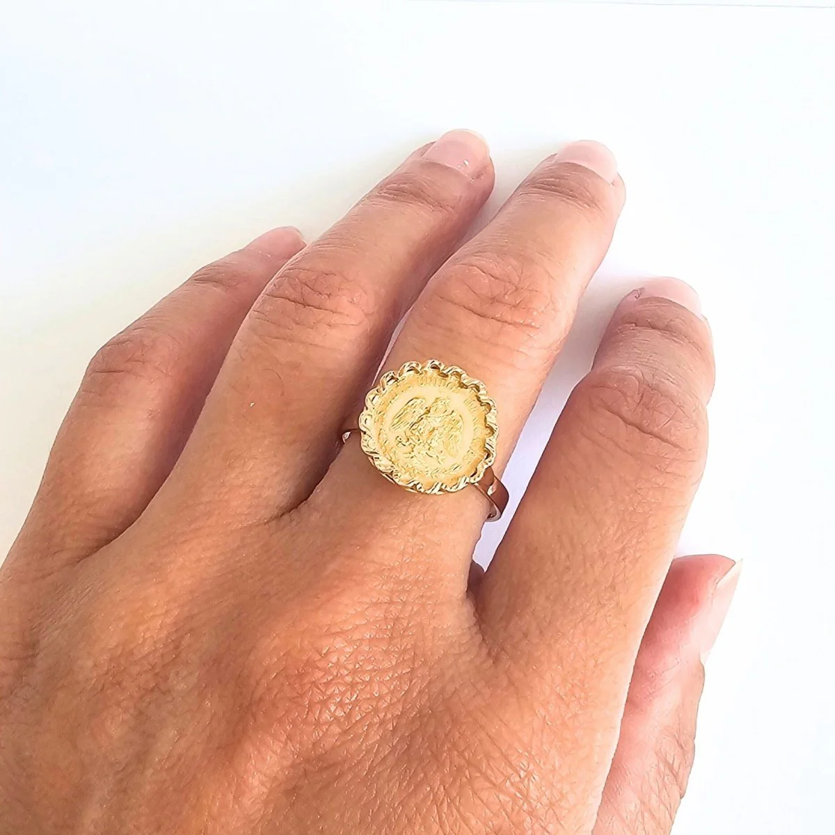 Bague "Dos Pesos" en or jaune - Image 2