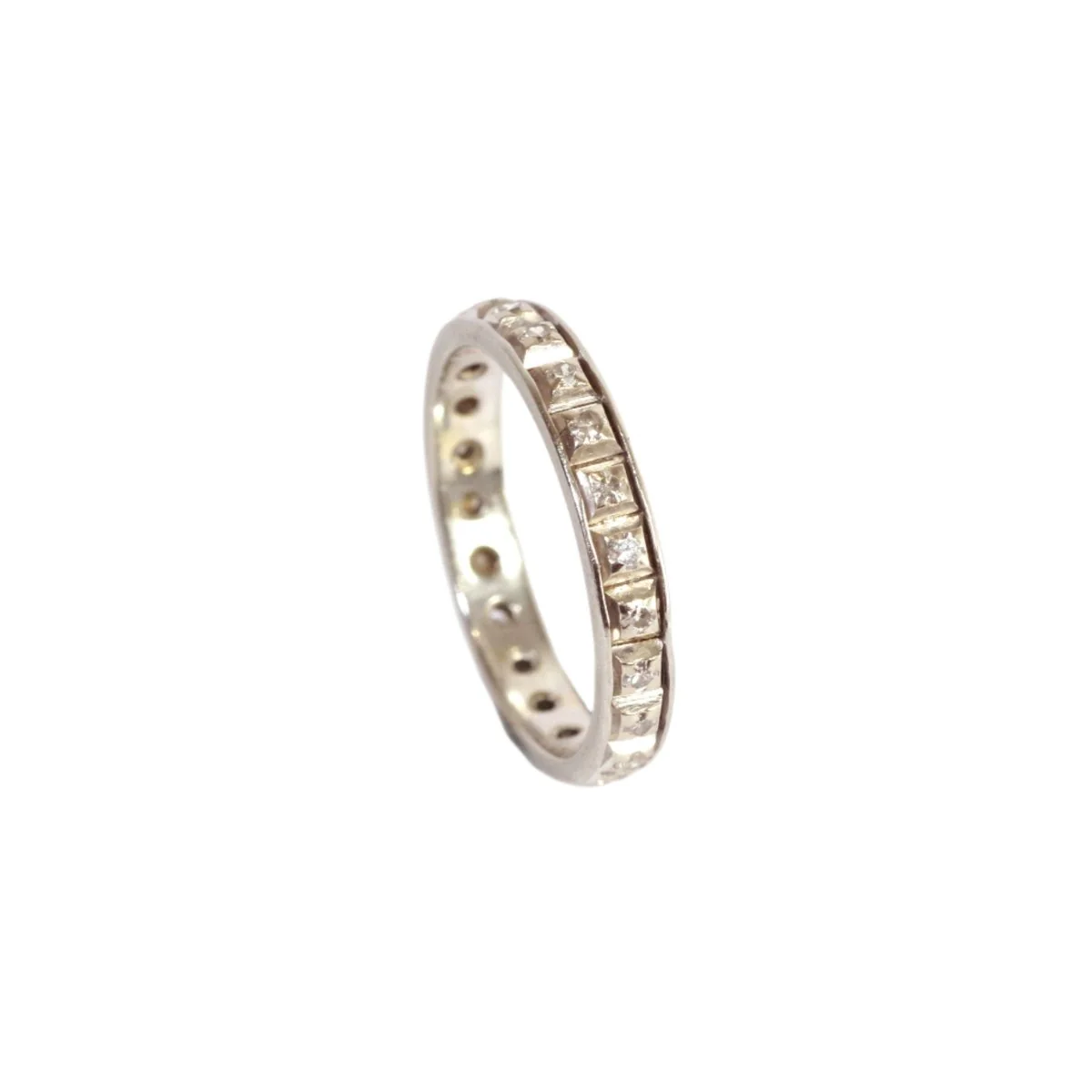 Bague Alliance en or blanc et diamants - Image 2