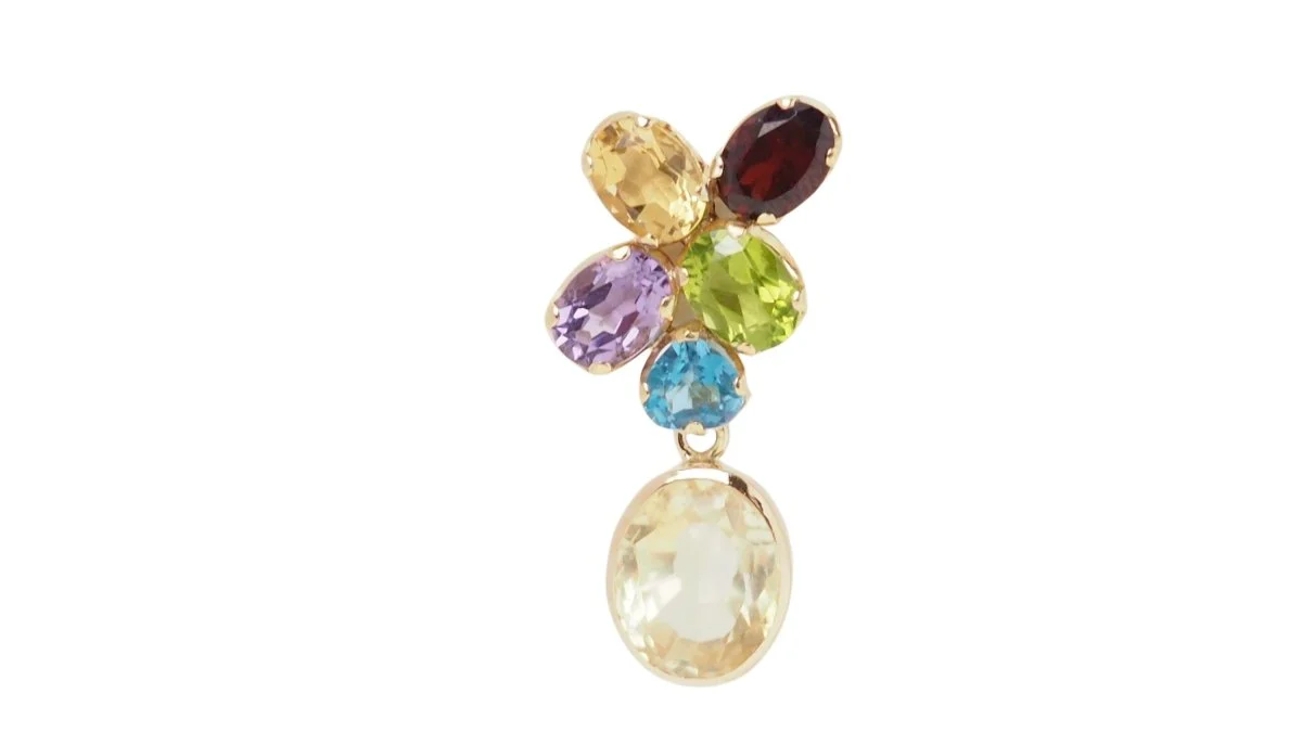 Boucles d'oreilles en or jaune et pierres fines - Image 4