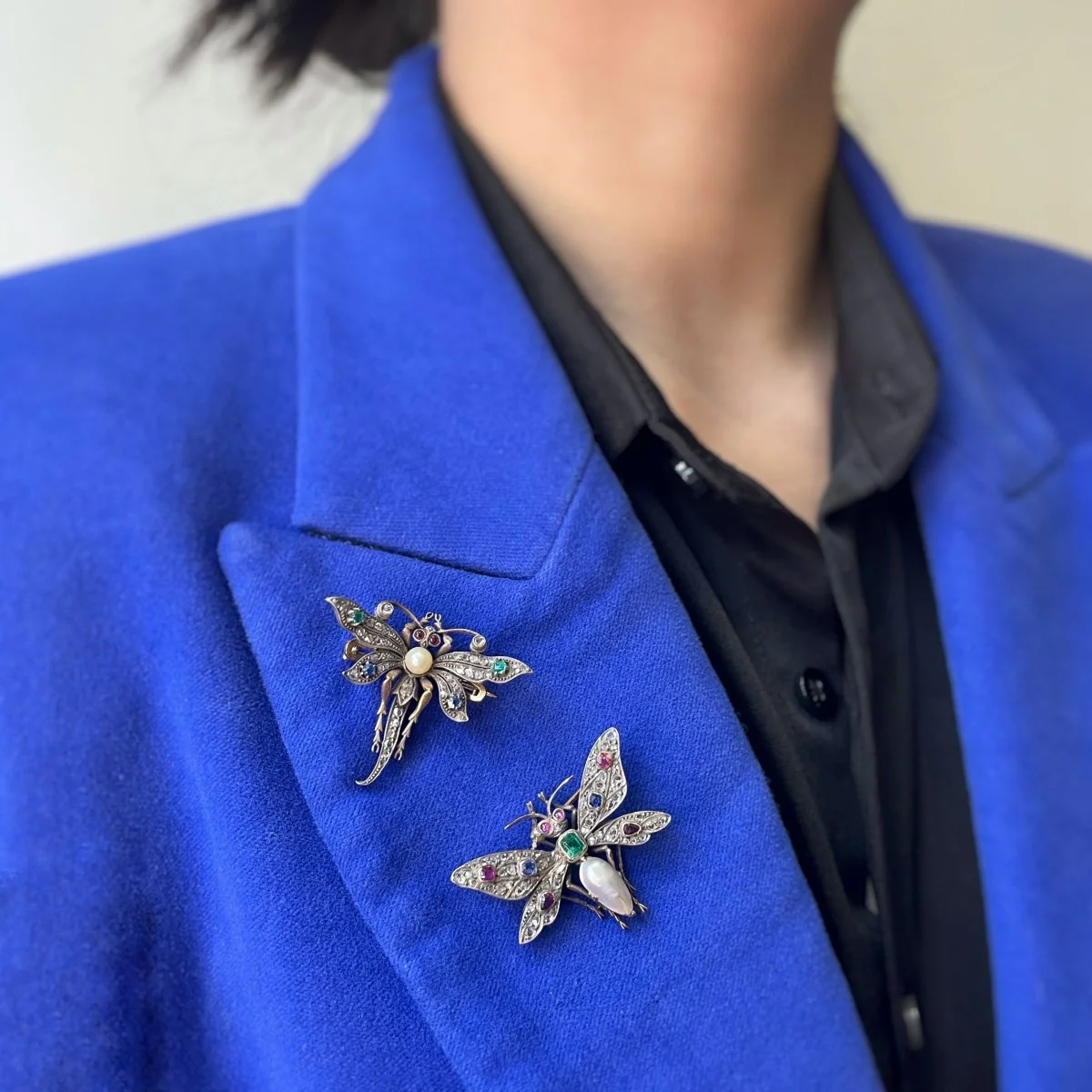 Broche Libellule XIXe - Or et argent - Image 4