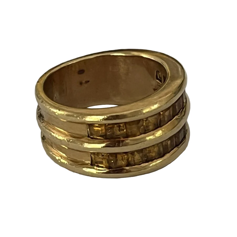 6787 - Bague Bandeau ARFAN PARIS Or Jaune Citrines - Image 3