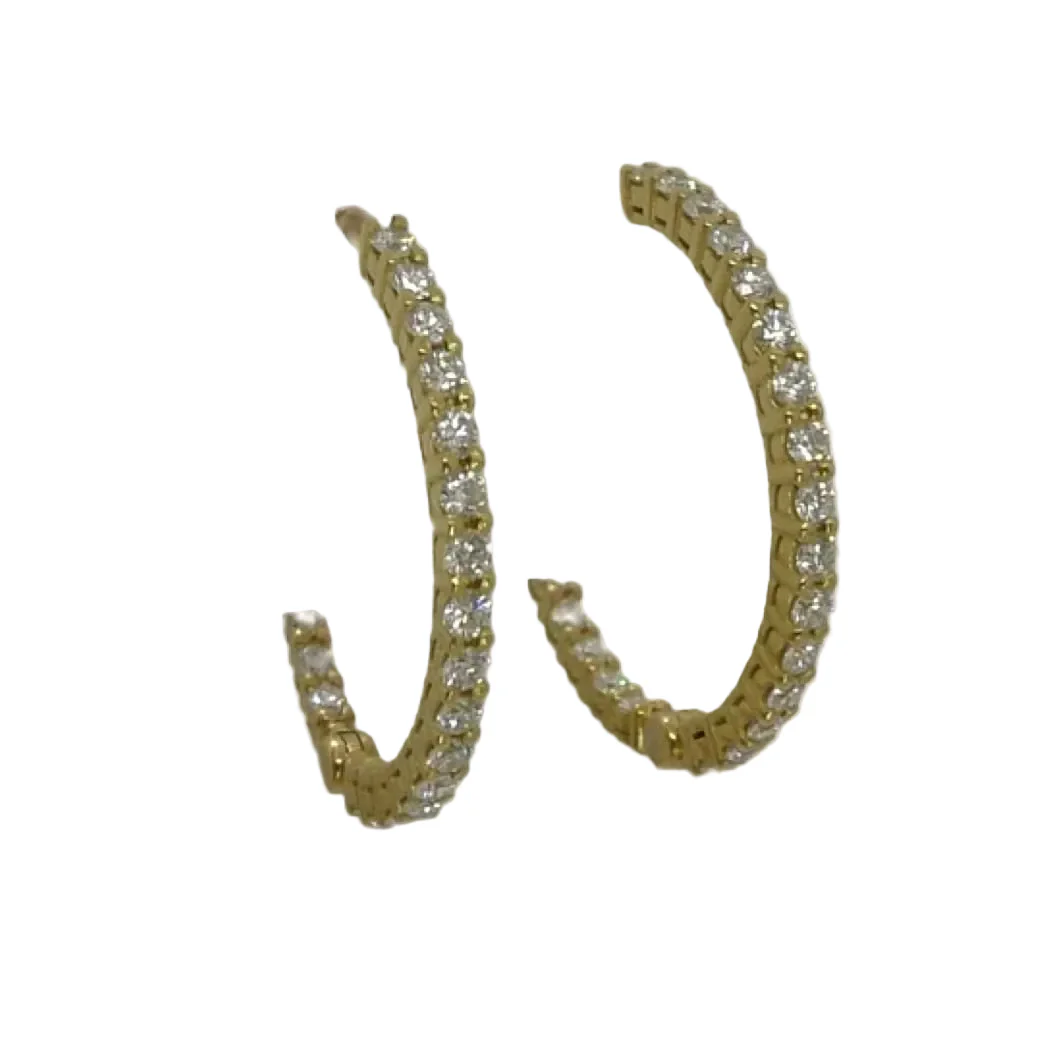Boucles d'oreilles Créoles en or jaune et diamants