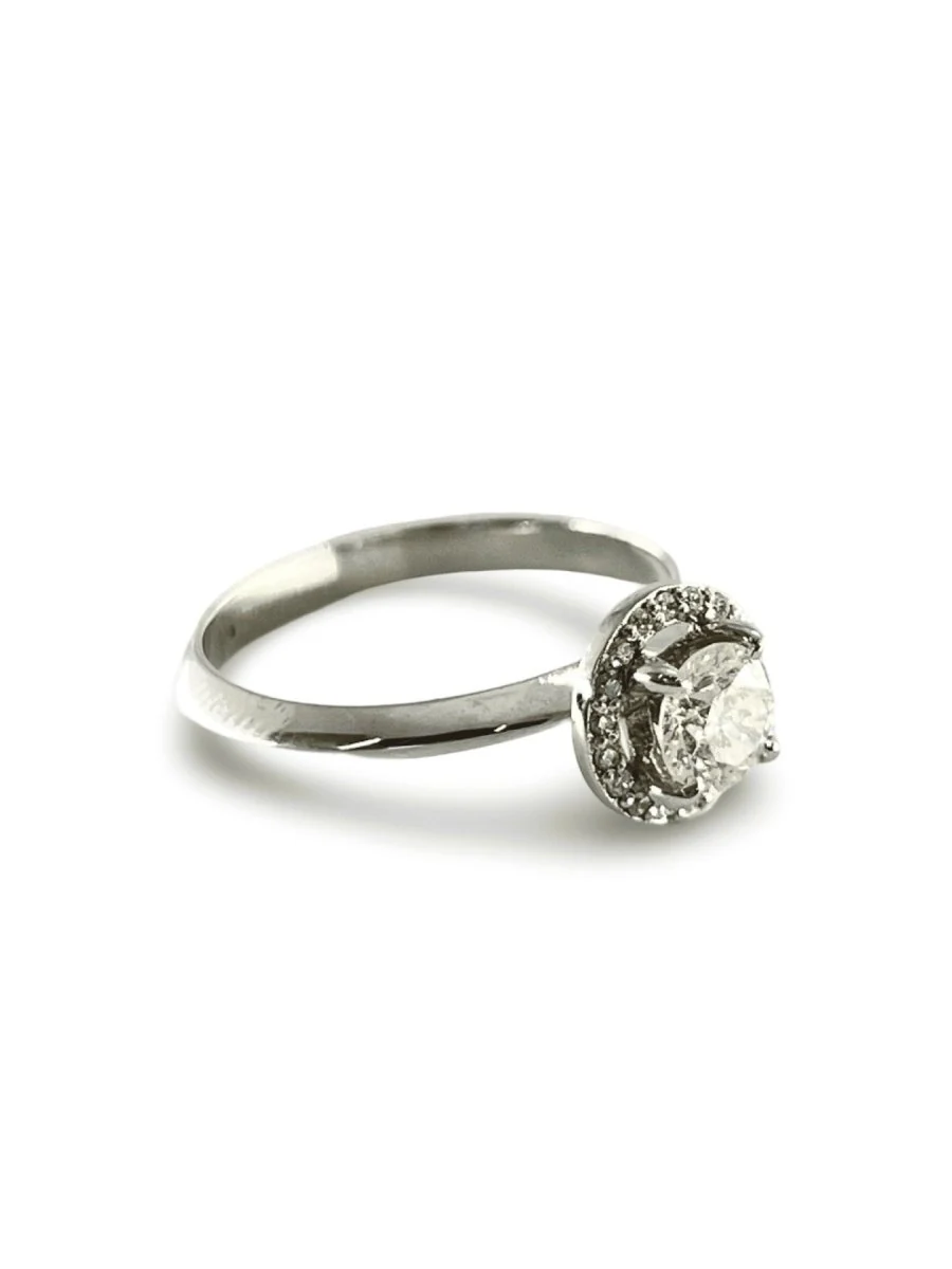 Solitaire bague or blanc et diamants 0,59 ct - Image 3