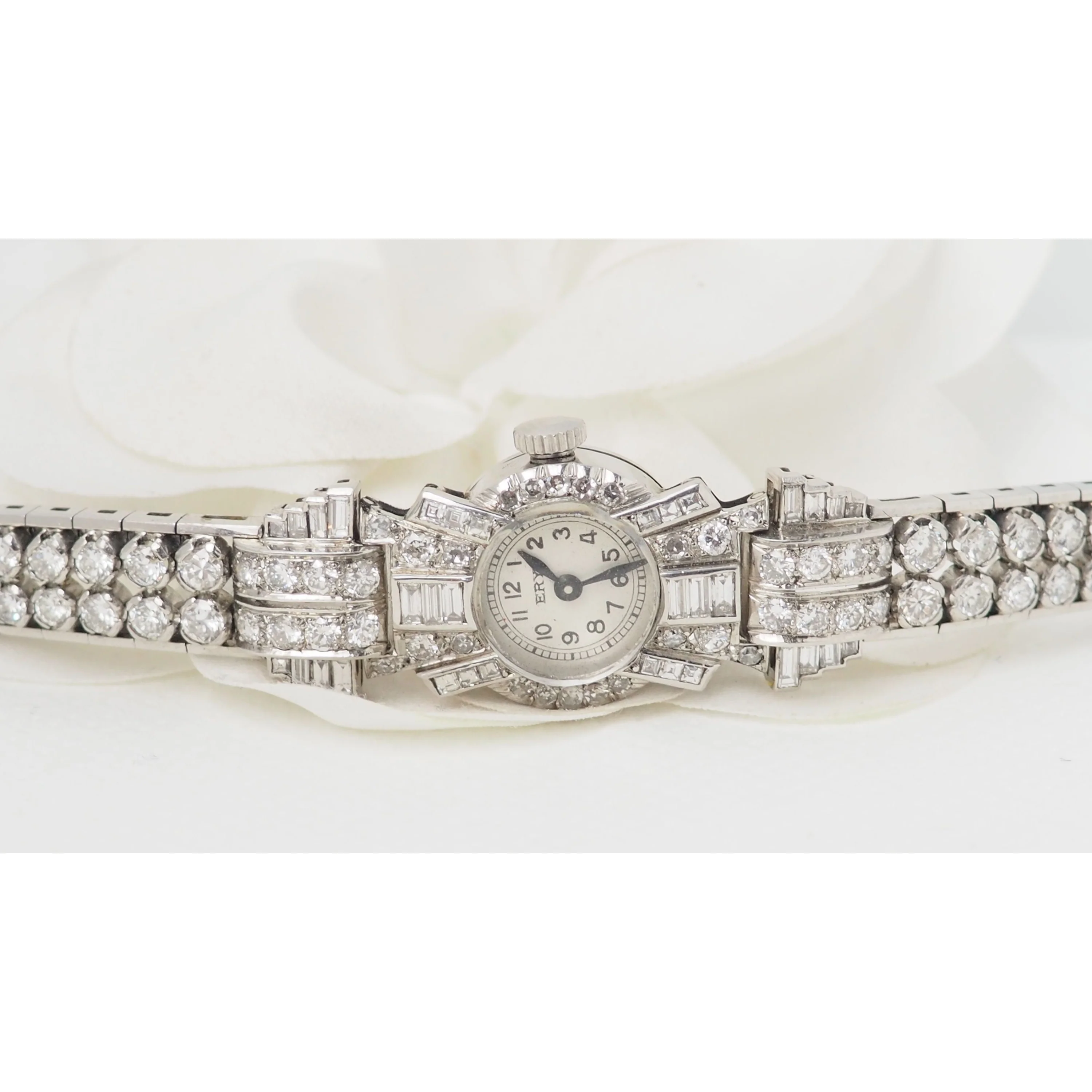 Montre ancienne en or platine et diamants - Image 7