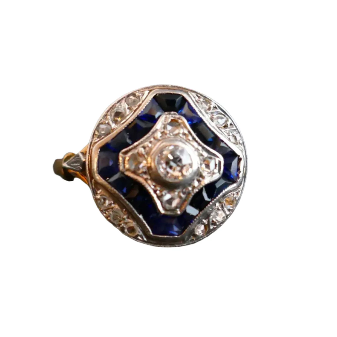 Bague Art Déco Diamants Et Saphirs Calibrés - Image 4