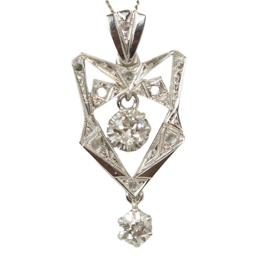 Collier Art déco en or platine et diamants