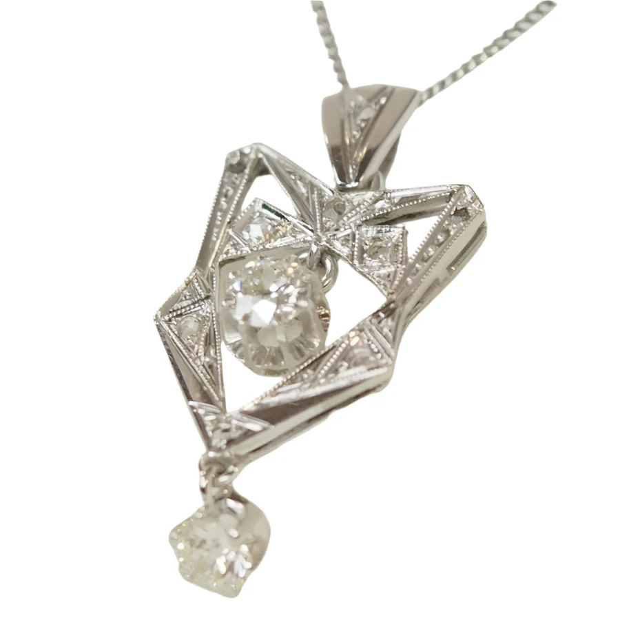 Collier Art déco en or platine et diamants - Image 3