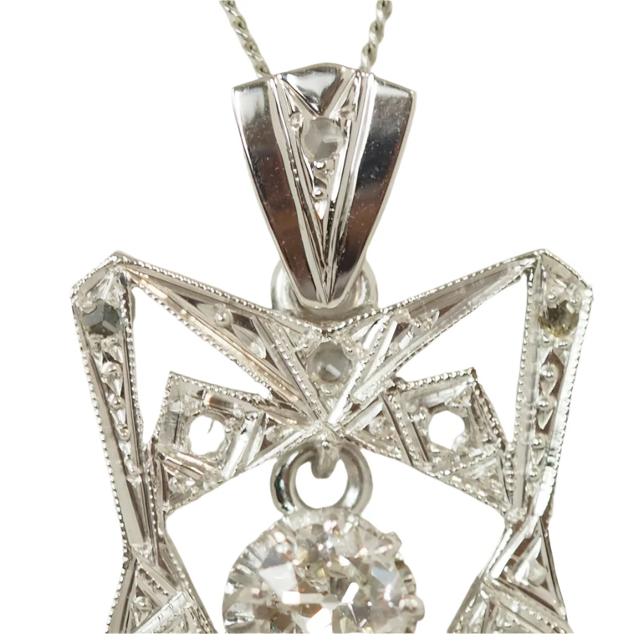 Collier Art déco en or platine et diamants - Image 4
