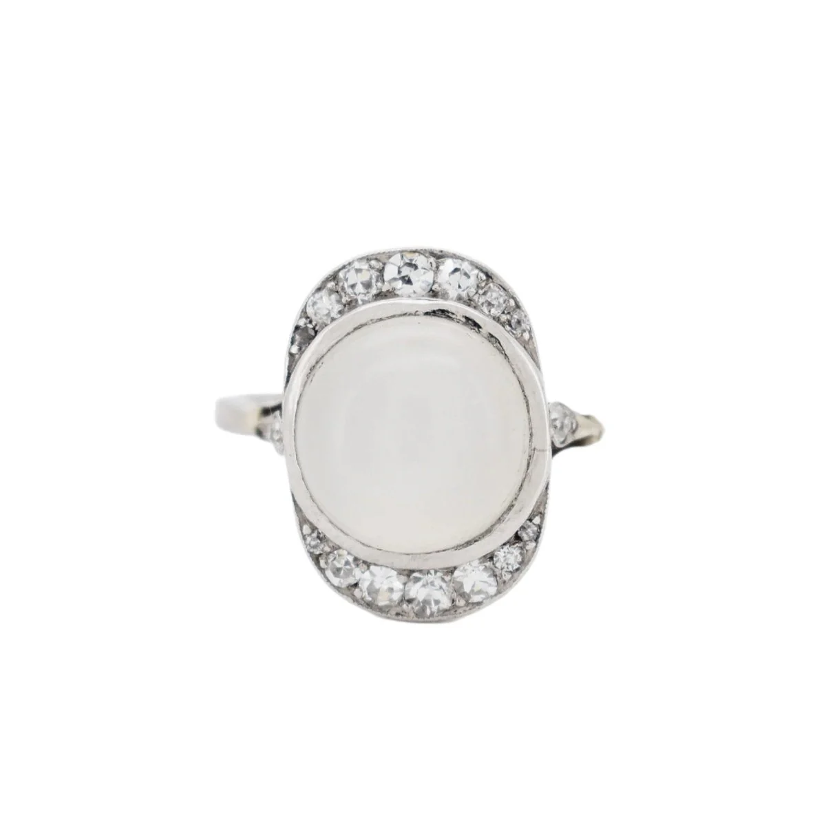 Bague Art Deco Or Pierre de Lune Diamants