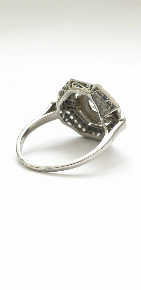 Bague art déco années 30 platine diamants - Image 3