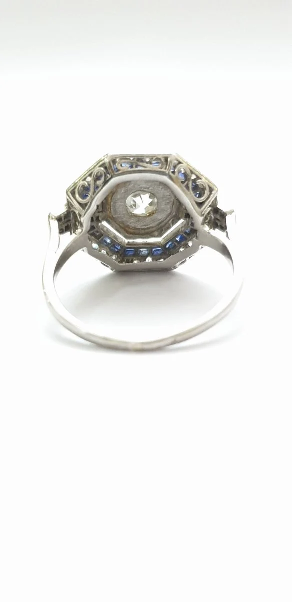 Bague art déco années 30 platine diamants - Image 6