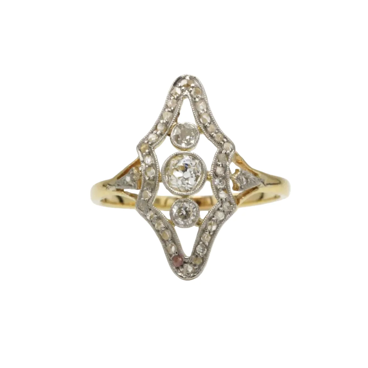 Bague Trilogie en or jaune et diamants