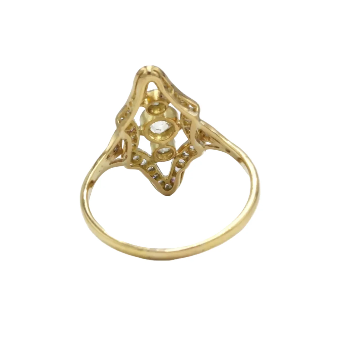 Bague Trilogie en or jaune et diamants - Image 3