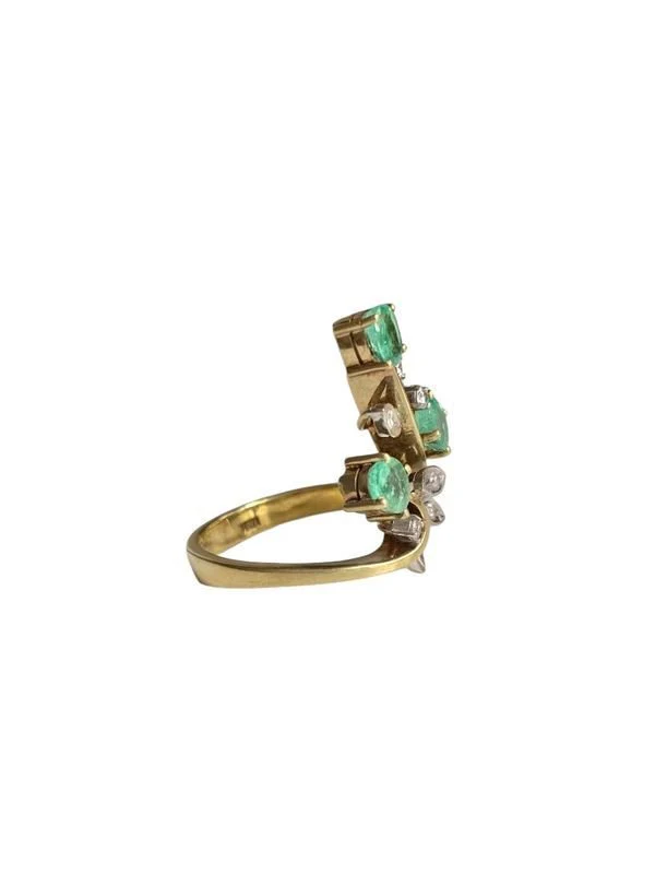 Bague végétale en or jaune et blanc 18k - Image 3