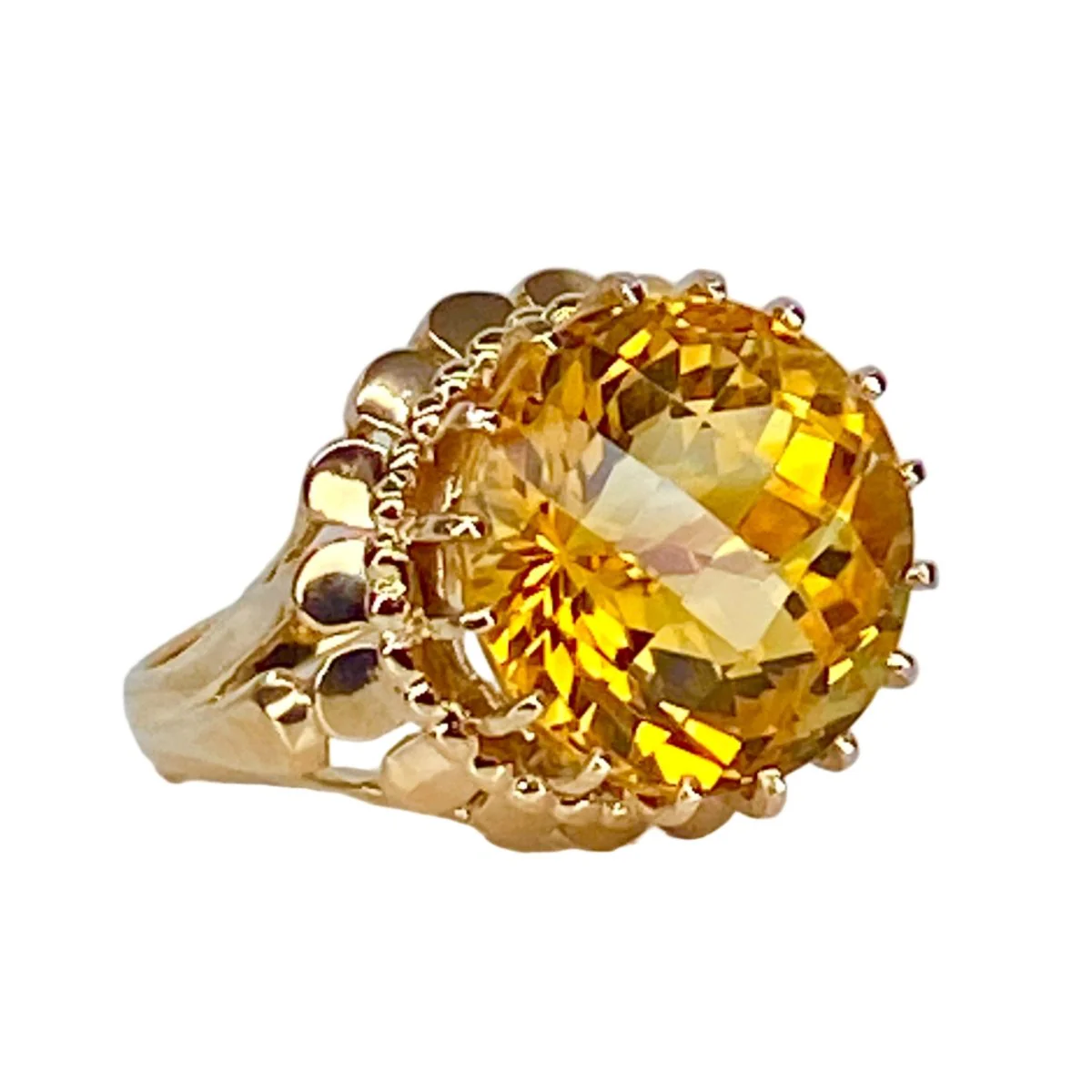 Bague Cocktail en or jaune et topaze - Image 3