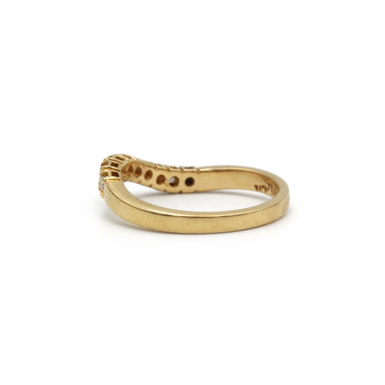 Demi alliance - Or jaune et diamants - Image 5