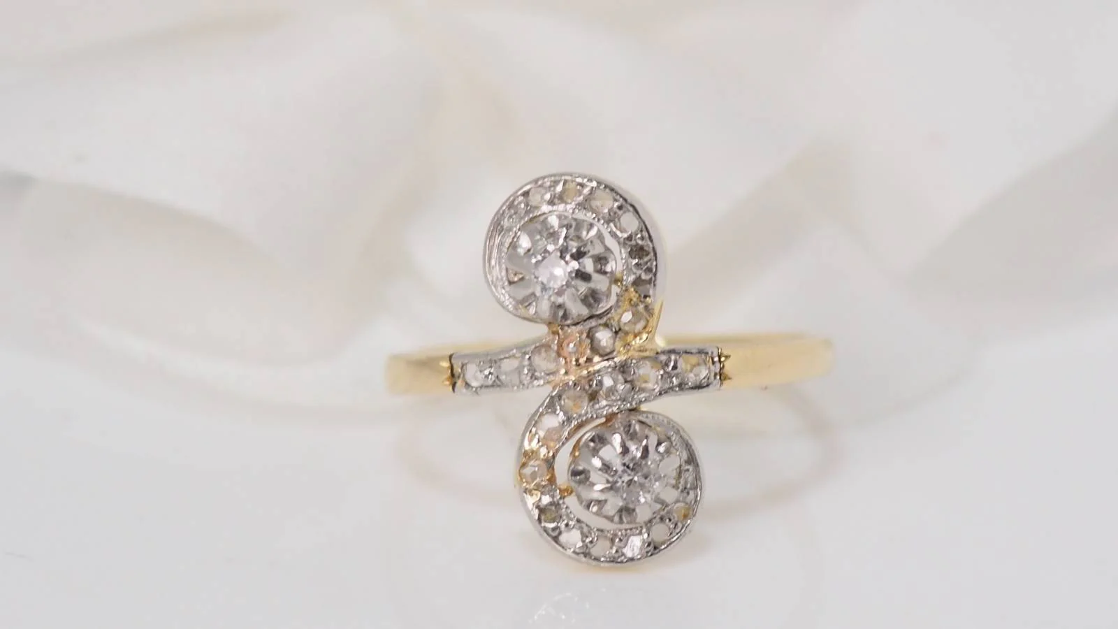 Bague Toi et moi en or bicolore et diamants