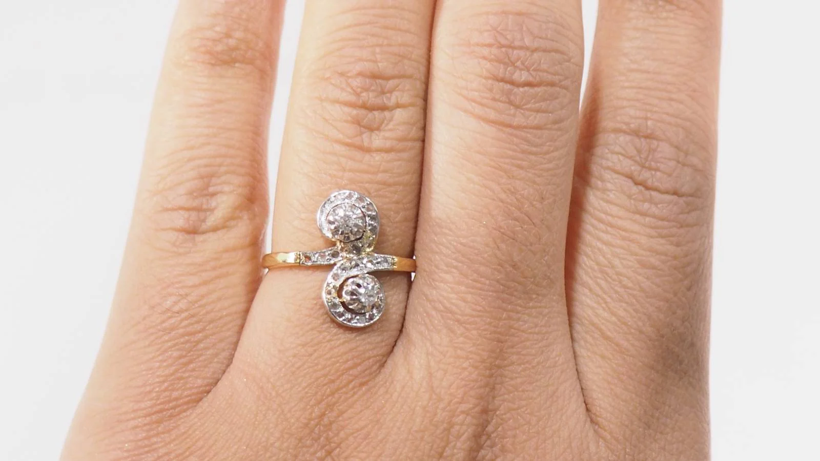 Bague Toi et moi en or bicolore et diamants - Image 2