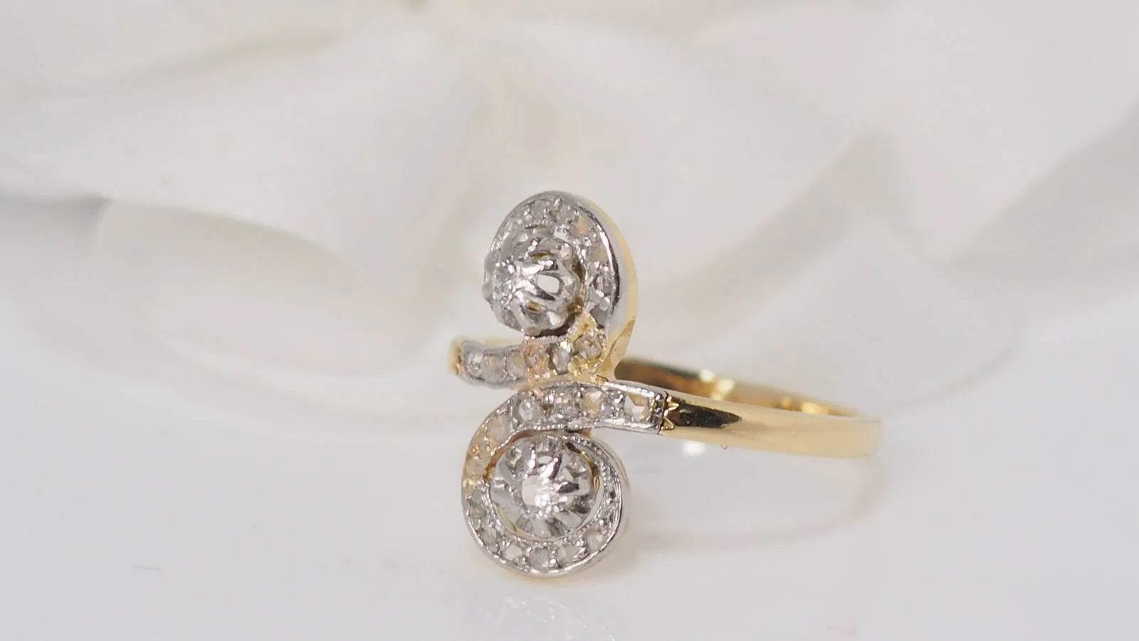 Bague Toi et moi en or bicolore et diamants - Image 4