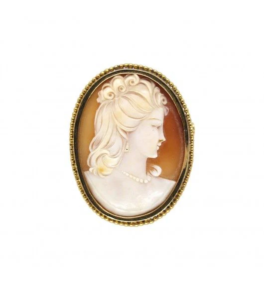 Broche - Or Et Camée coquille