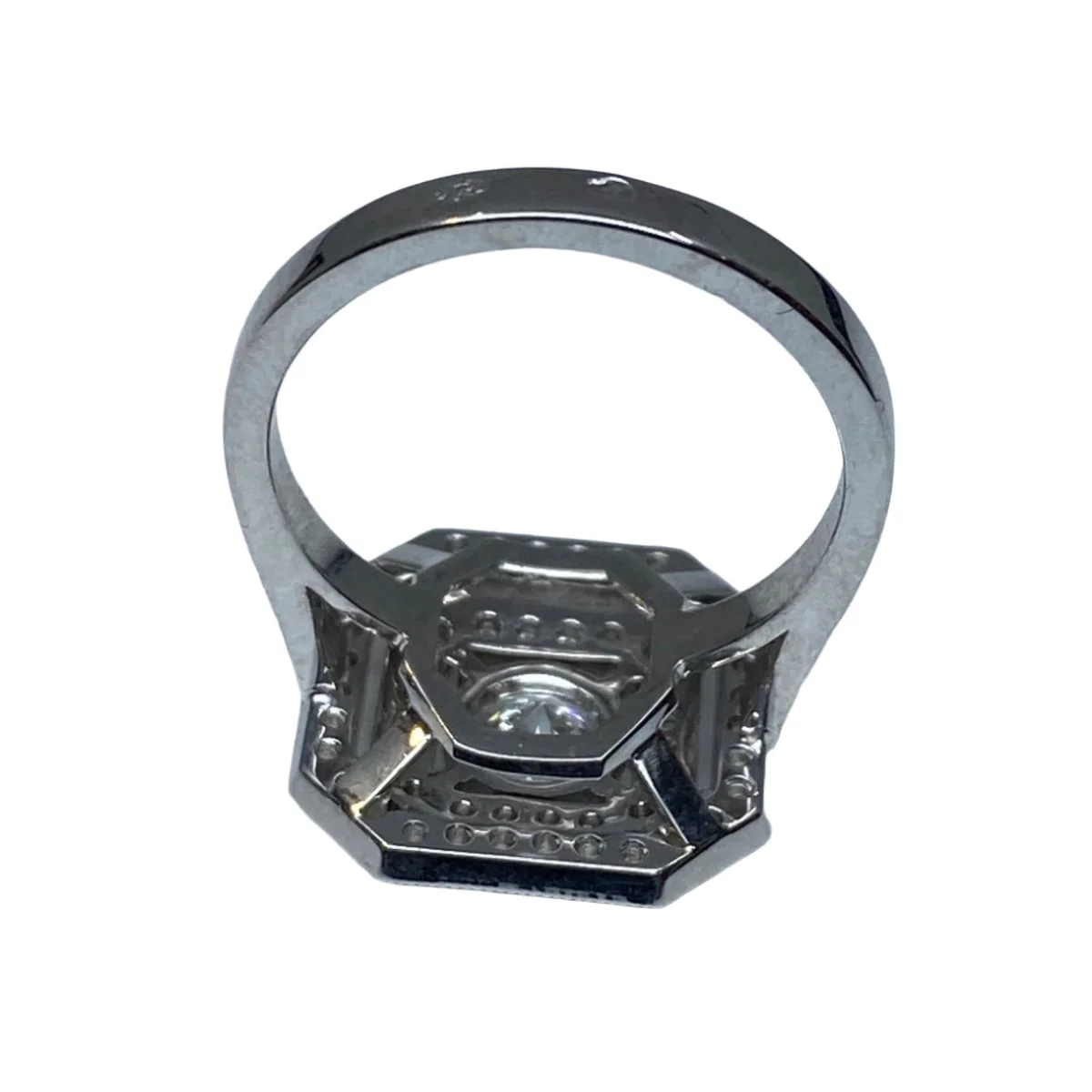 Bague octogonale en or 18 carats ornée de diamants - Image 4