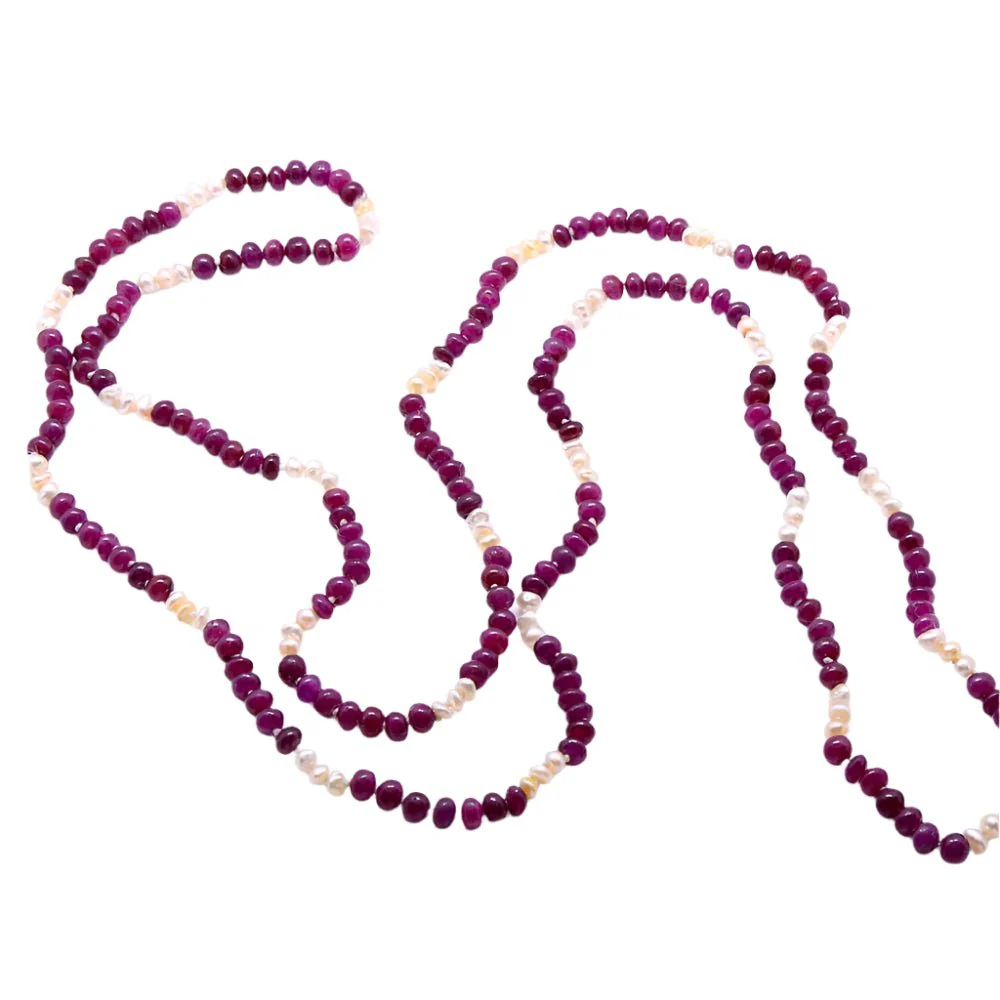 Collier perles de rubis « Amarante »