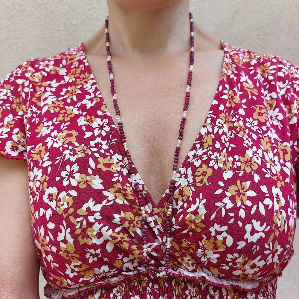 Collier perles de rubis « Amarante » - Image 2