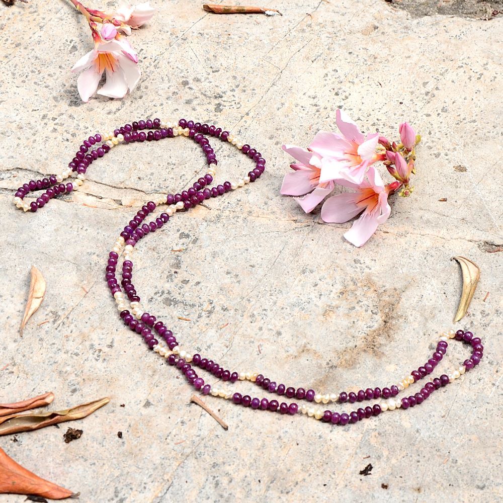 Collier perles de rubis « Amarante » - Image 3