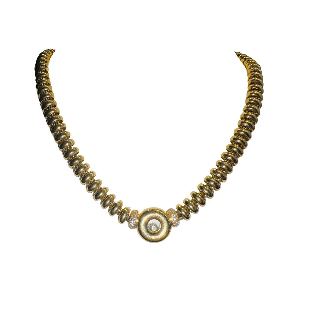 Collier CHOPARD "Happy Diamonds" en or jaune et diamants - Image 4