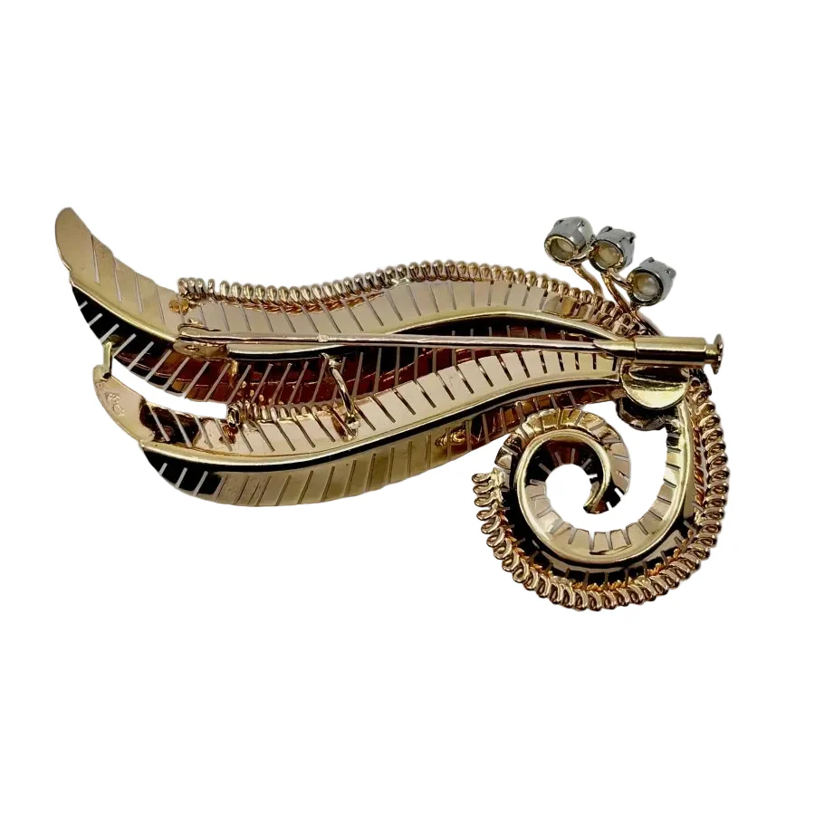 Broche feuille époque 1950 - Image 5