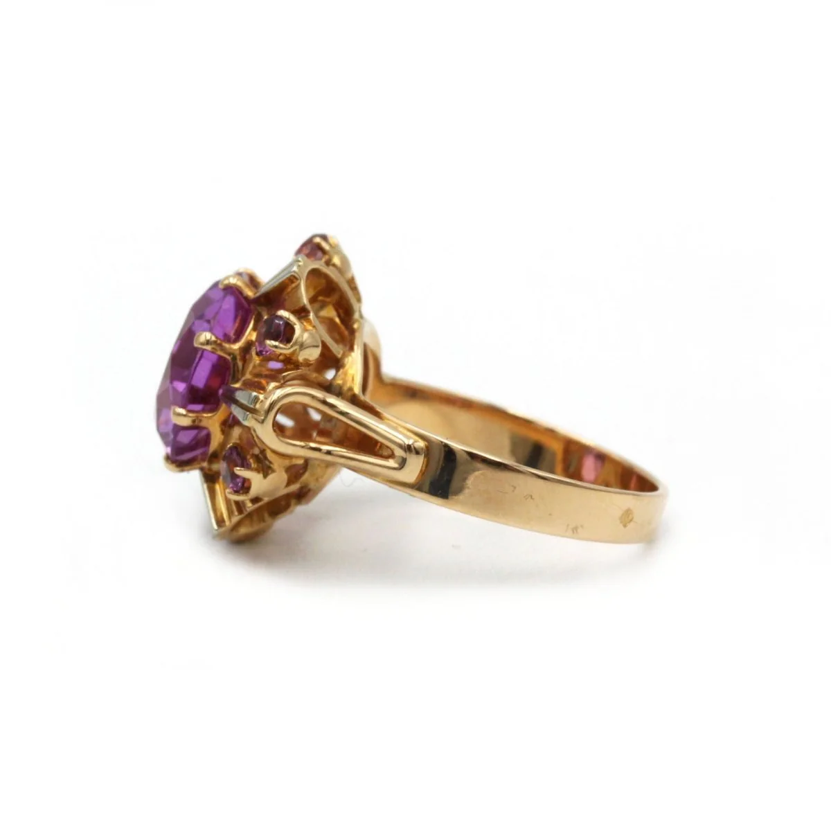 Bague en or jaune et blanc et améthystes - Image 3