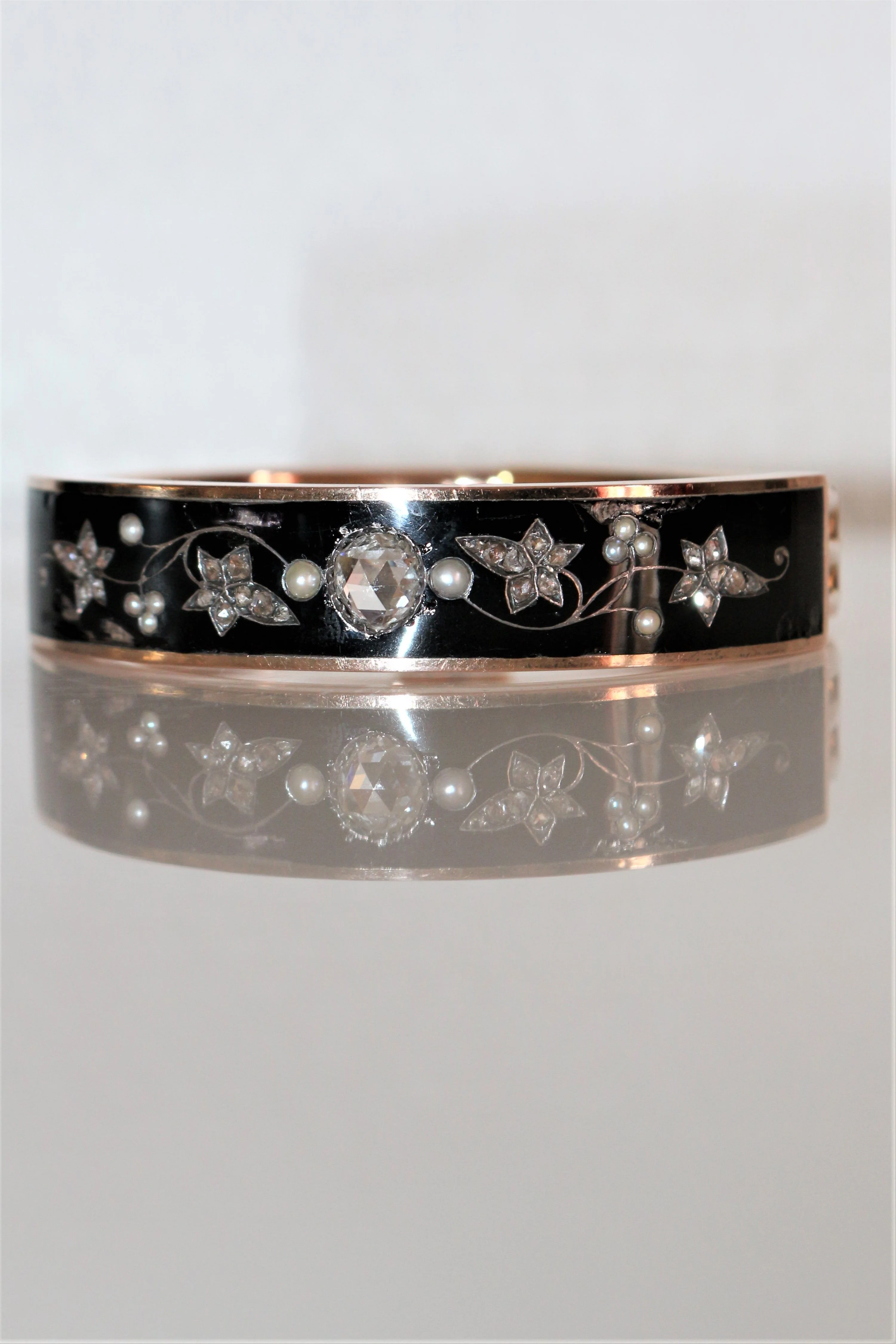 Bracelet Napoléon III Or Rose Et émail Noir - Image 3