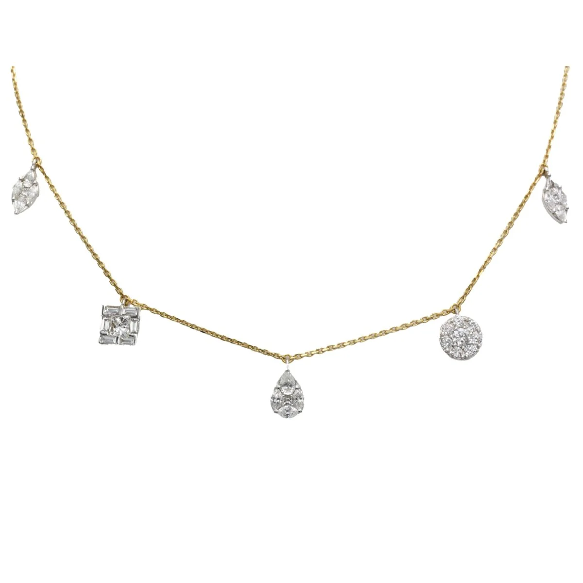 Collier Chaîne DJULA "Pampilles" en or jaune et diamants
