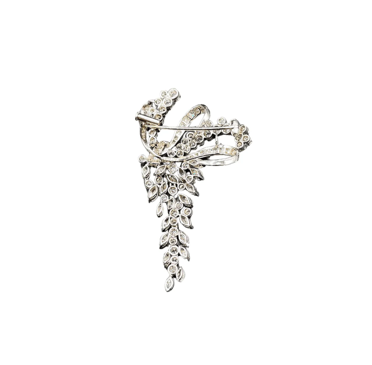 Broche Épingle Noeud en or blanc et diamants - Image 3