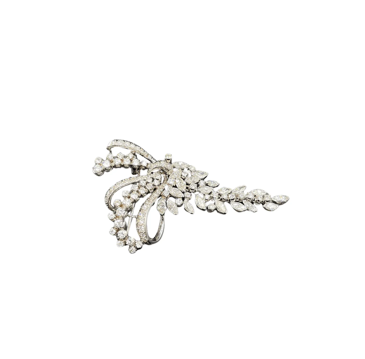 Broche Épingle Noeud en or blanc et diamants - Image 5