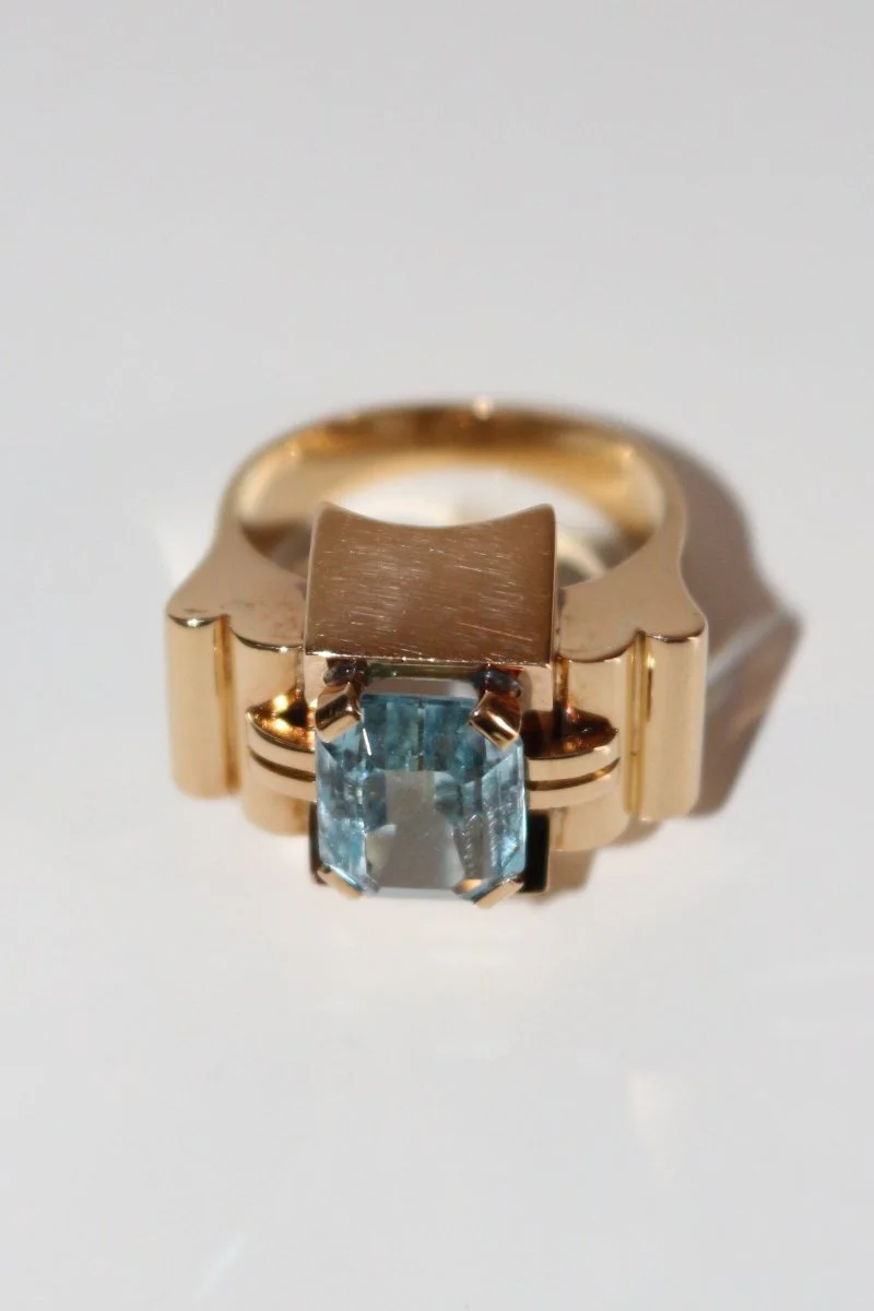 Bague Tank Aigue-marine or jaune - Image 3