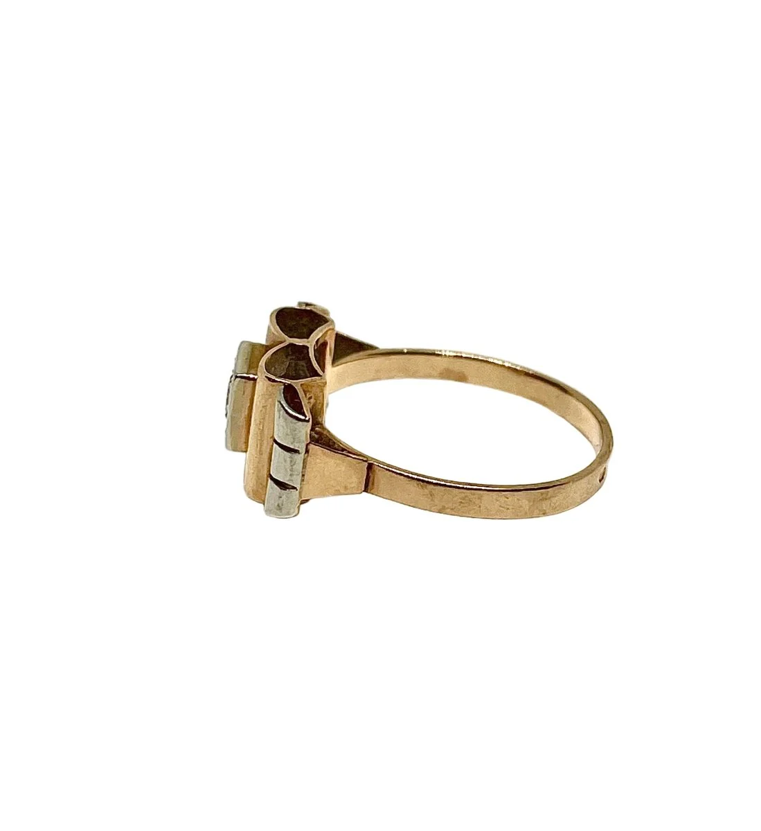 Bague Tank en or jaune, or blanc et diamants - Image 2