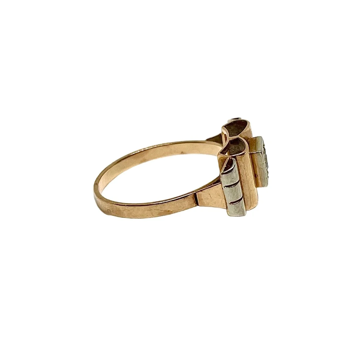 Bague Tank en or jaune, or blanc et diamants - Image 3