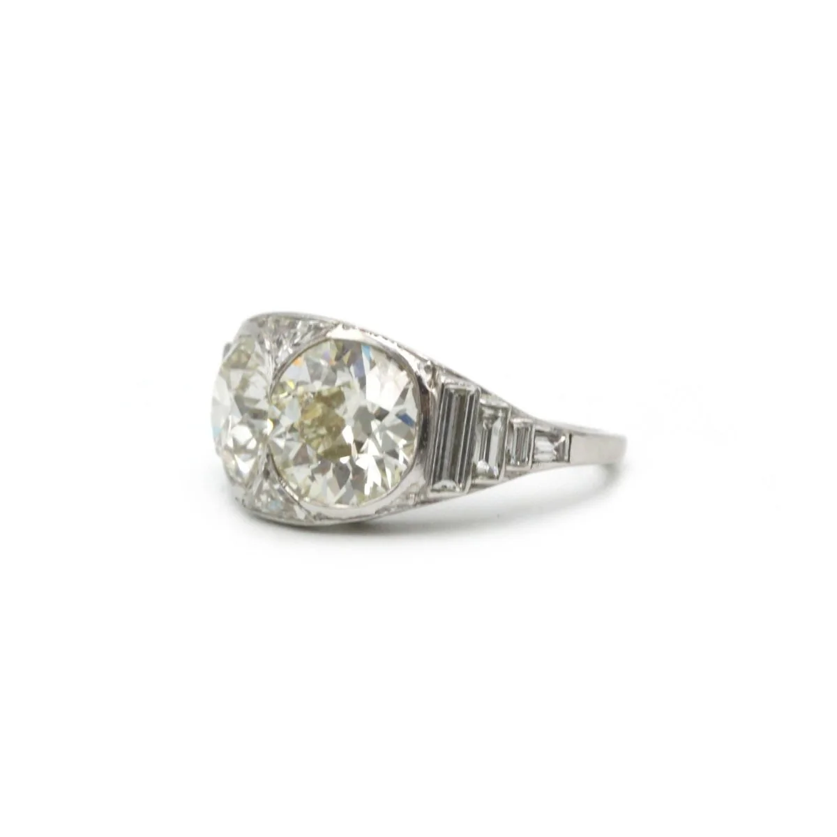 Bague Art-Déco en platine et diamants - Image 2