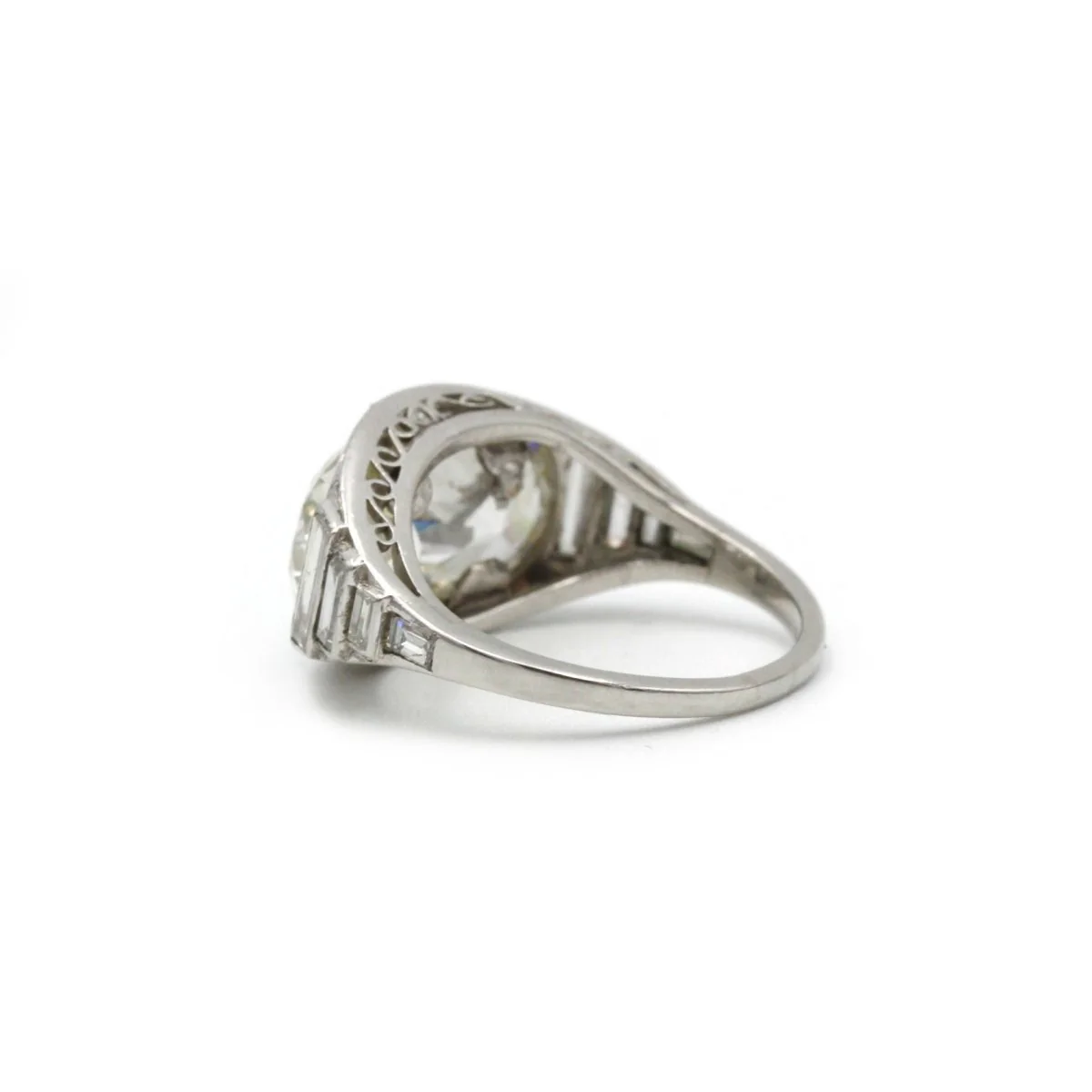 Bague Art-Déco en platine et diamants - Image 4
