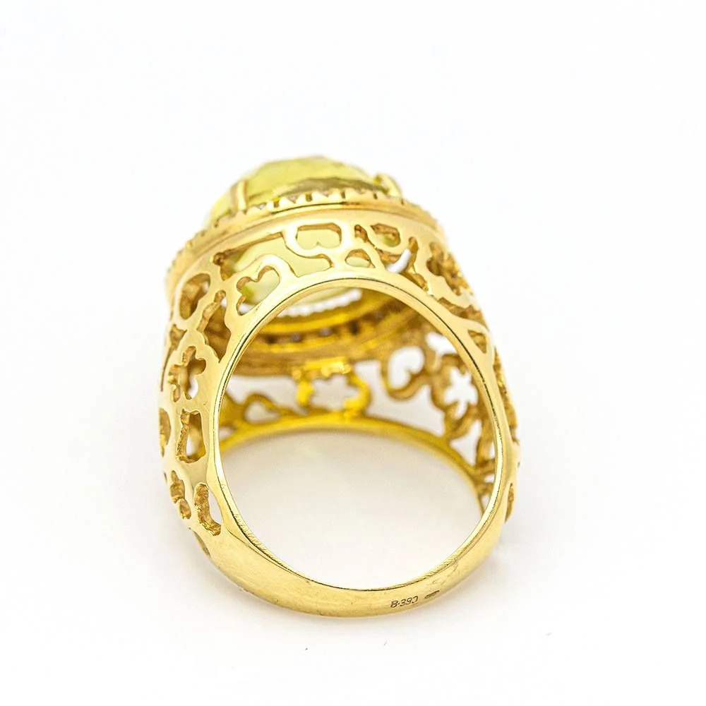 Bague en diamant et quartz citron - Image 3
