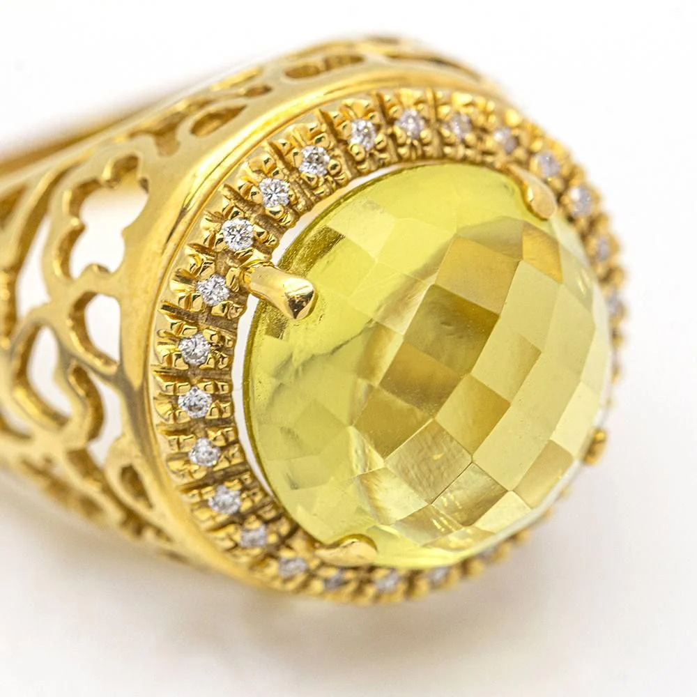 Bague en diamant et quartz citron - Image 5