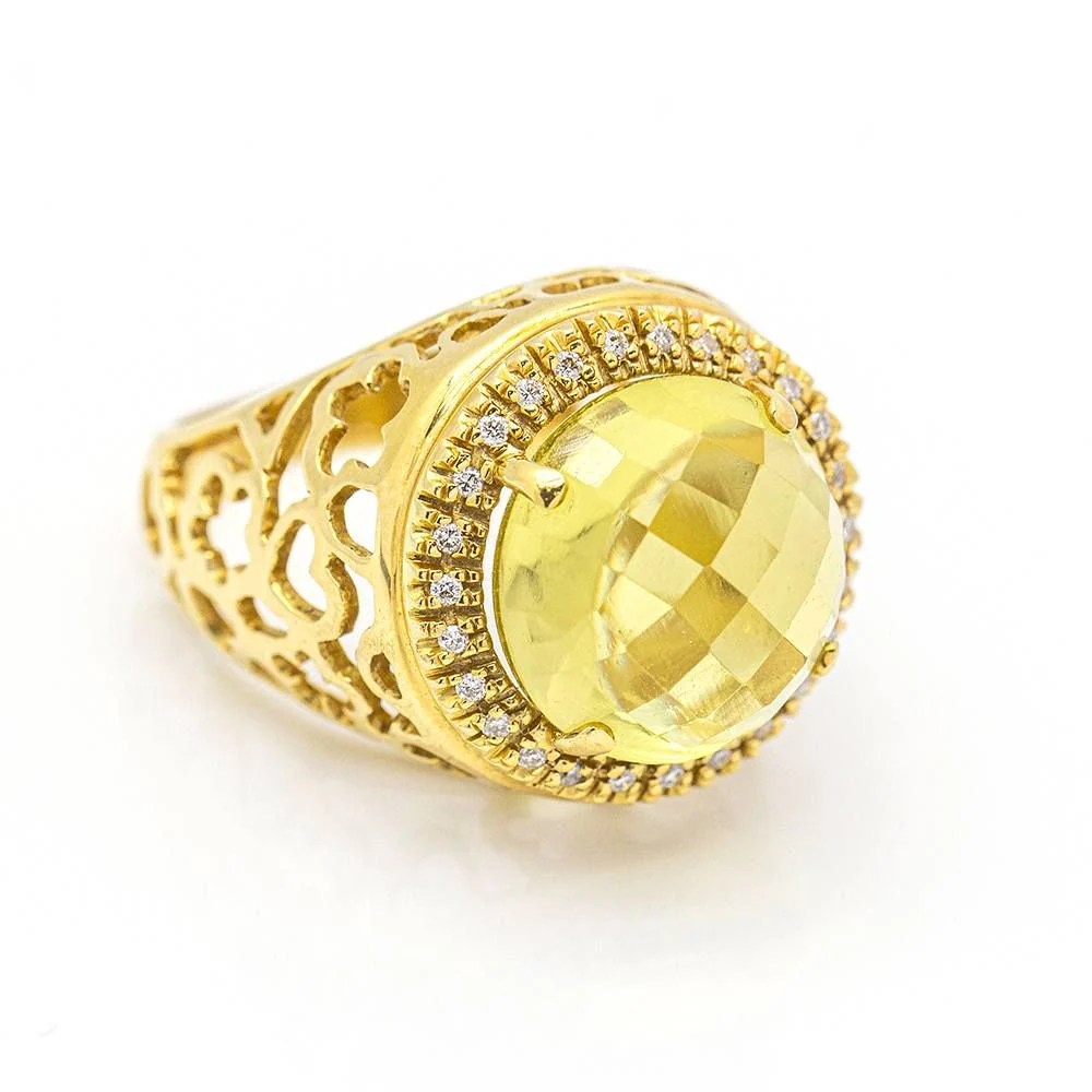 Bague en diamant et quartz citron - Image 6