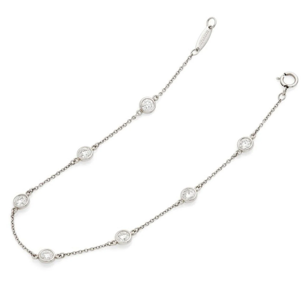 Bracelet Souple TIFFANY & CO "Diamonds by the Yard" en platine et diamants - Image 4