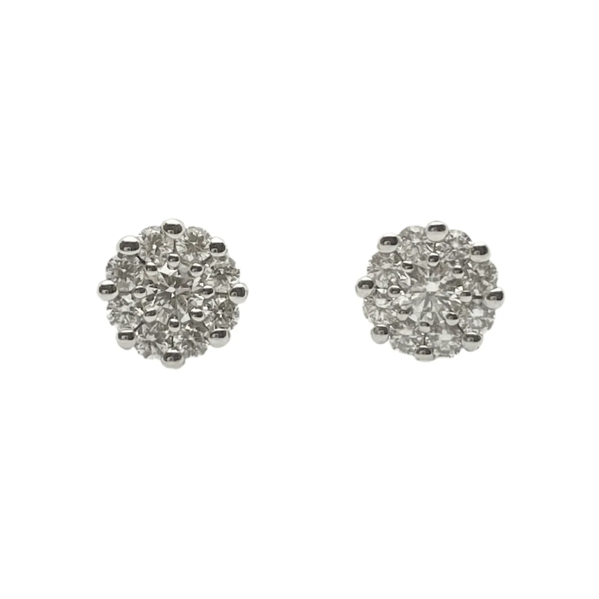 Boucles d'oreilles Puces Marguerite en or et diamants