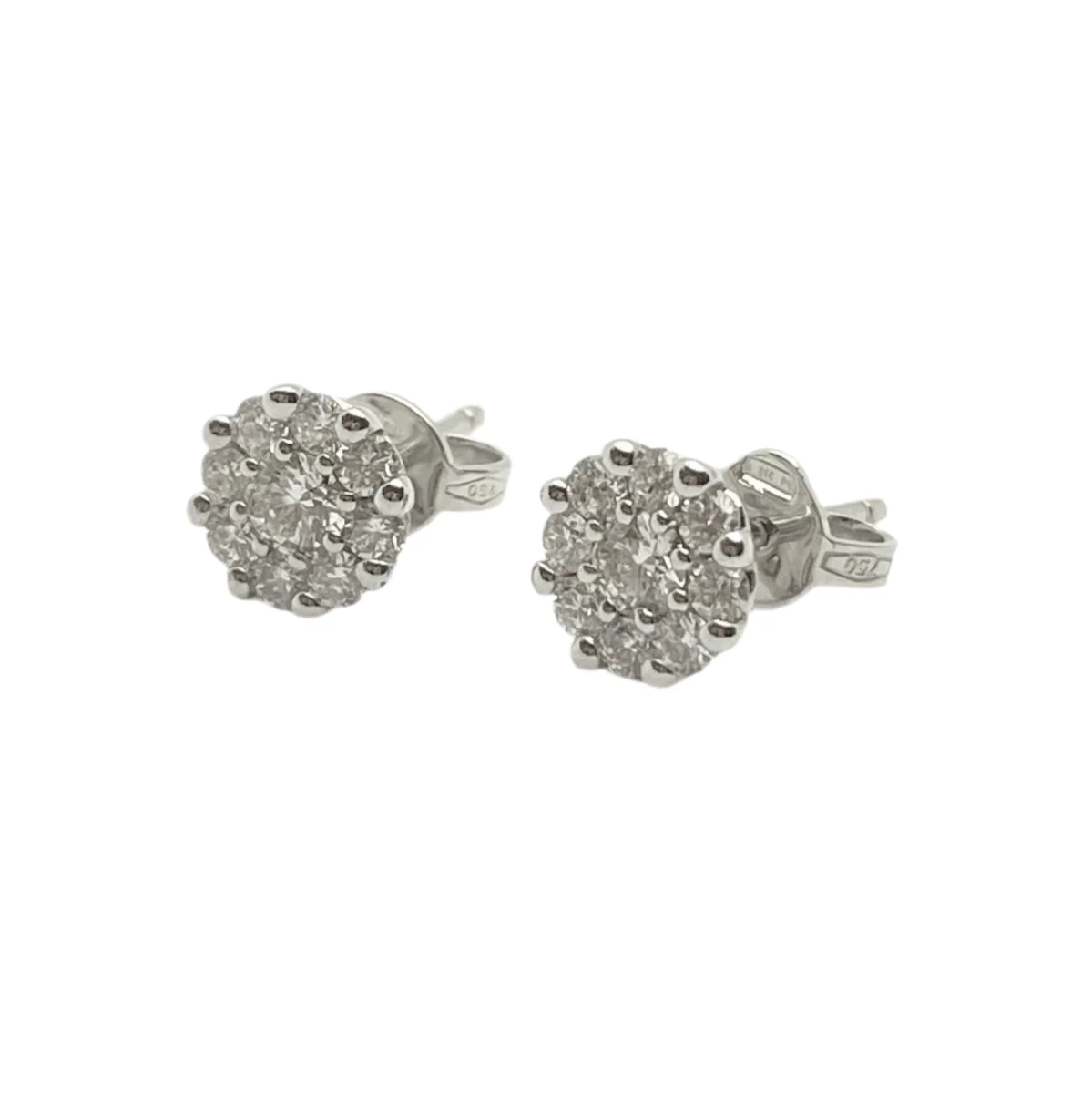 Boucles d'oreilles Puces Marguerite en or et diamants - Image 2