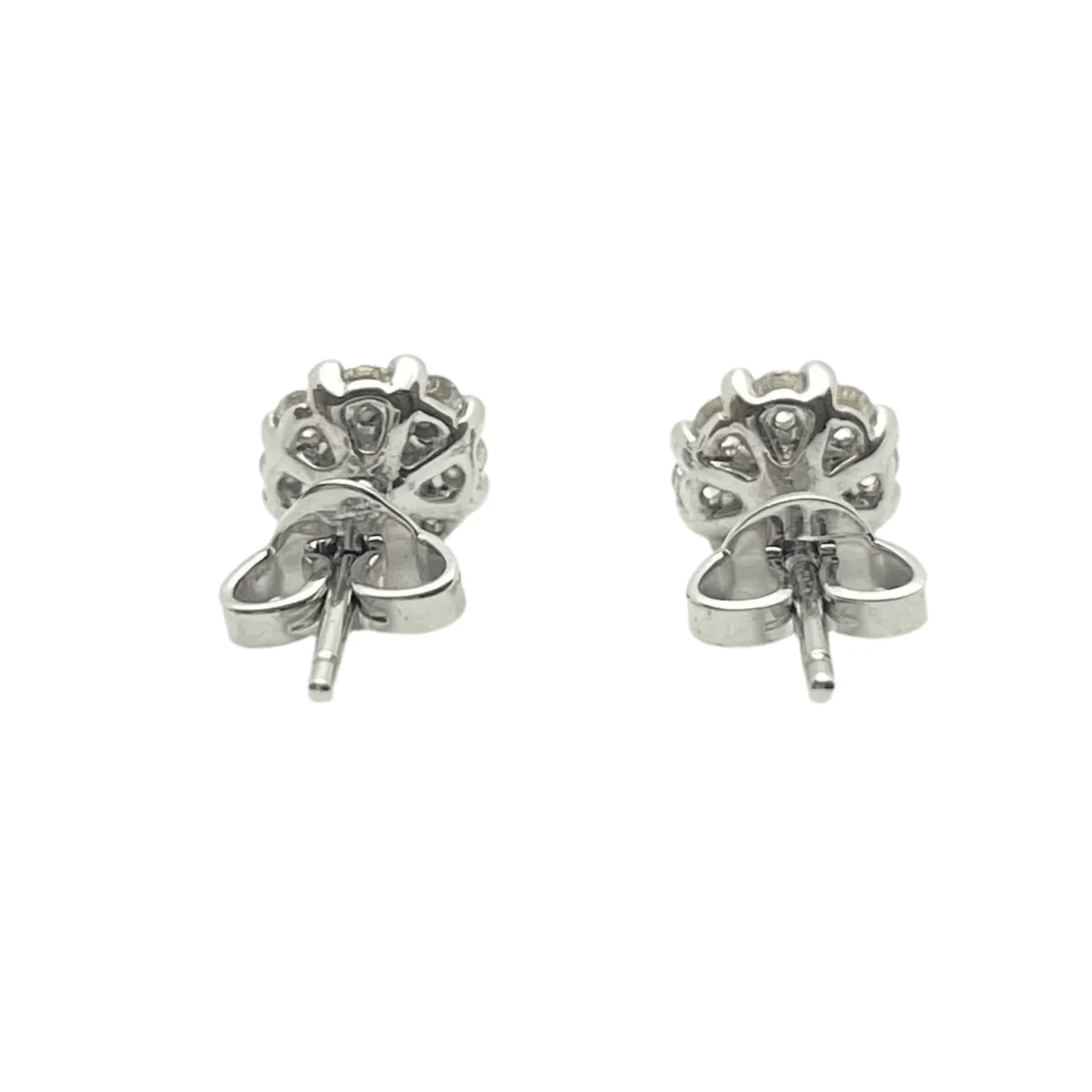 Boucles d'oreilles Puces Marguerite en or et diamants - Image 4