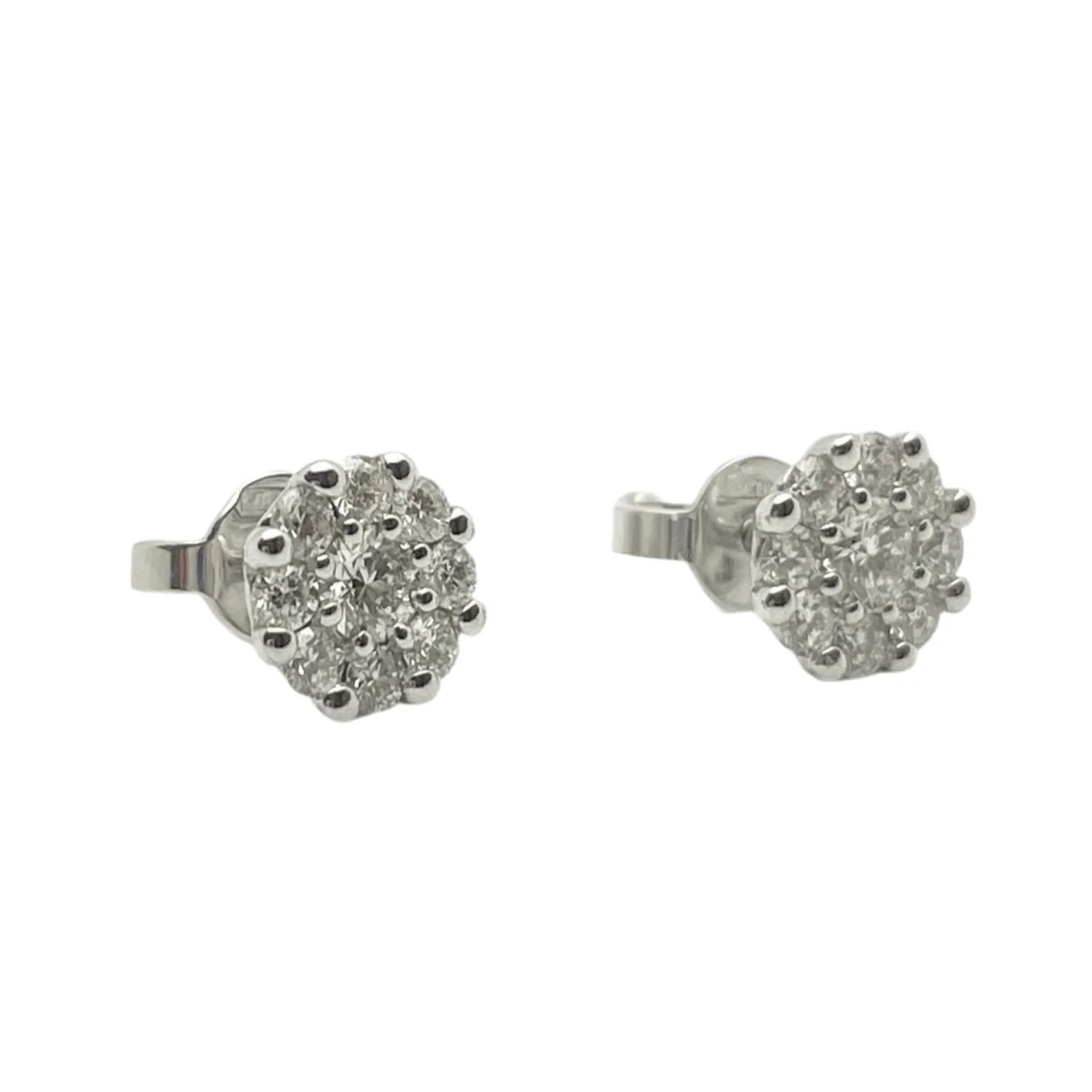 Boucles d'oreilles Puces Marguerite en or et diamants - Image 6