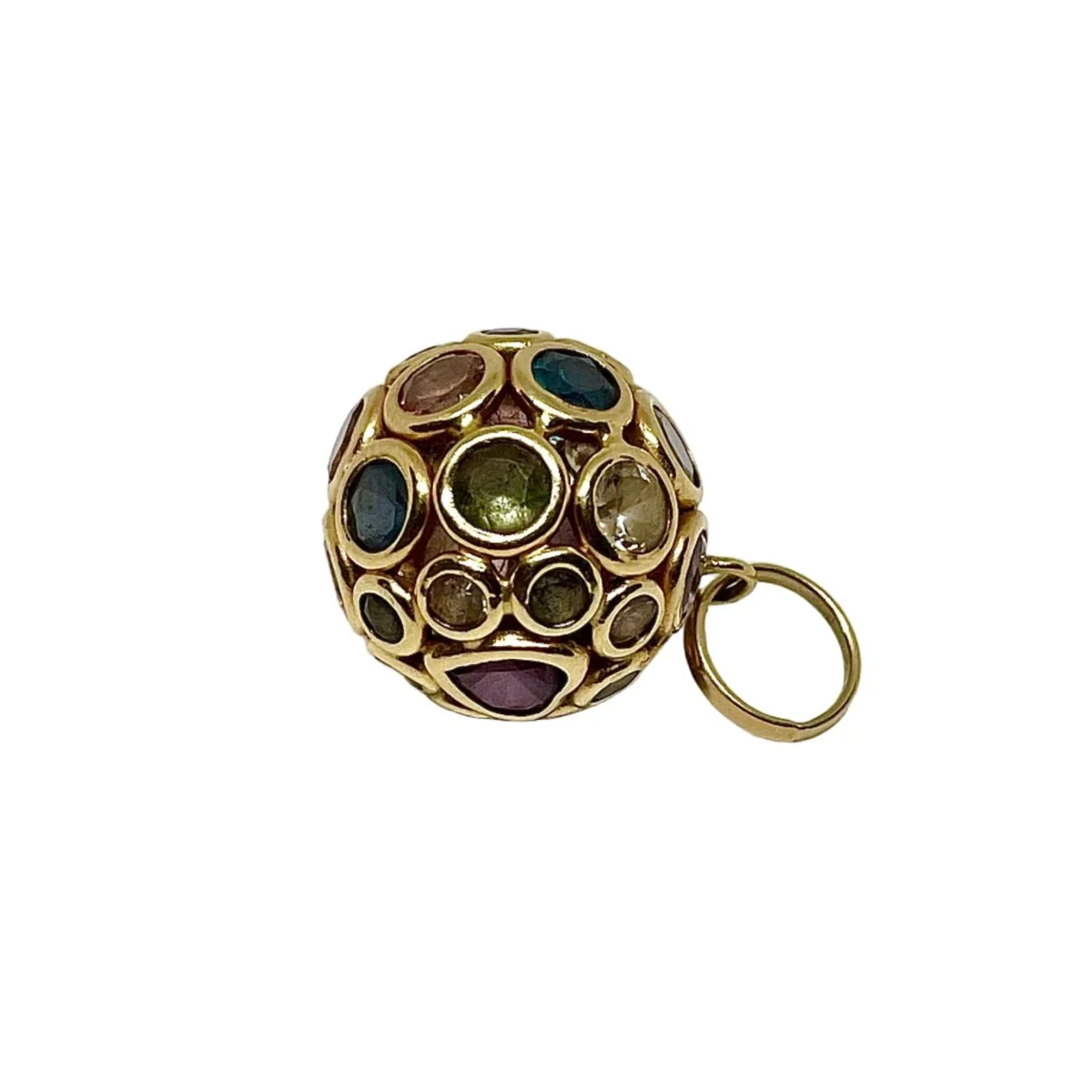 Pendentif en or jaune, saphirs, tourmalines, améthyste, péridot, aigue-marine et citrine - Image 3