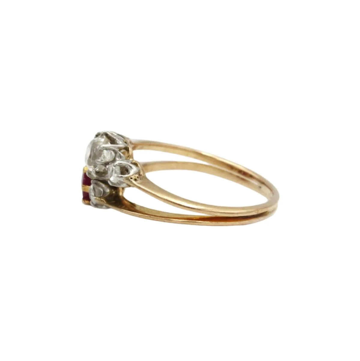 Bague - Or, Platine, Rubis, diamants - Image 2